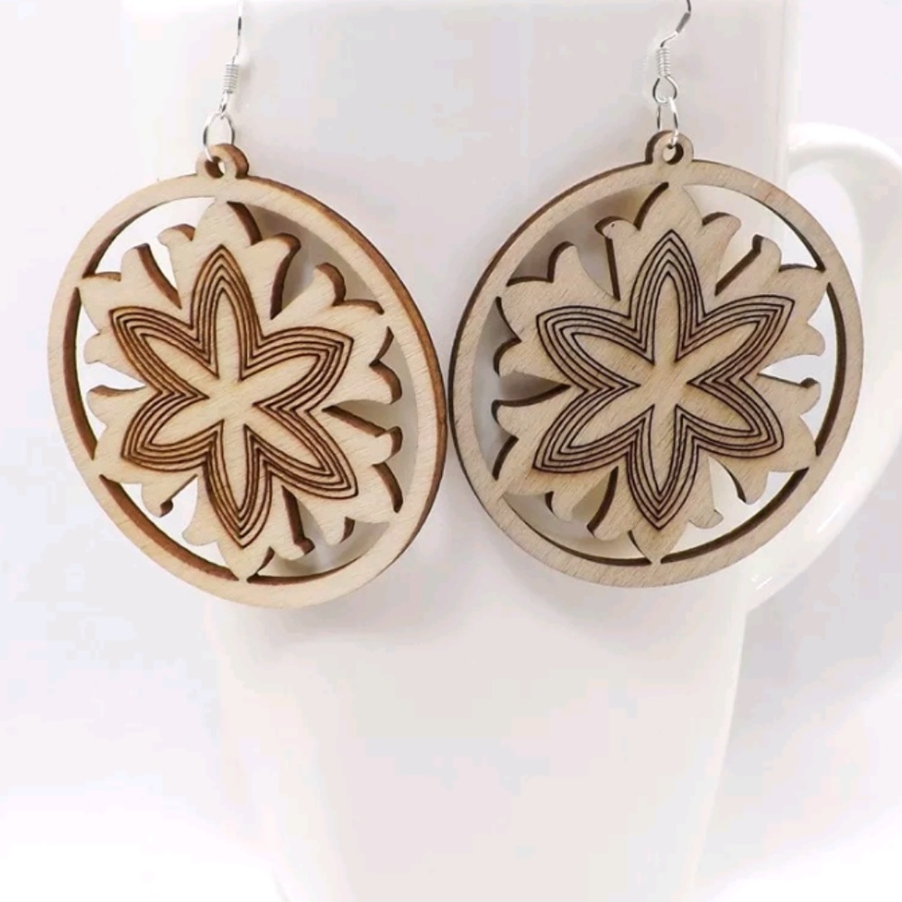 Handmade Beautiful Wooden Dangle Drop Earrings